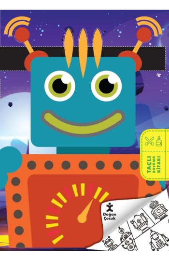 Robot Evreni Taçlı Boyama Kitabı