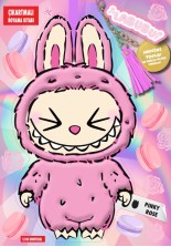 Labubu Pınky Rose Çılgın Koleksiyon – Çıkartmalı Boyama Kitabı