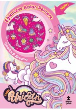 I Love Unıcorn Eğlenceye Açılan Pencere Çıkartmalı Boyama Kitabı