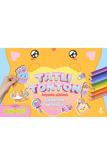 Kawaii Tatlı Tonton Çıkartma Hediyeli Boyama Albümü