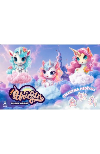 I Love Unicorn Çıkartma Hediyeli Boyama Albümü