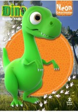 Dostum Dino Neon Çıkartmalı Boyama Kitabı