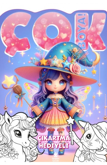 Çok Boya! Çıkartmalı Dev Boyama Kitabı - Sihir