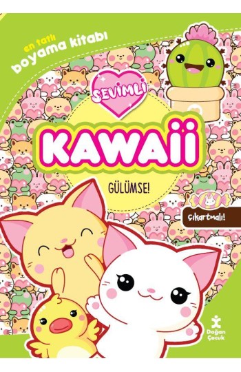 Kawaii Gülümse! En Tatlı Çıkartmalı Boyama Kitabı