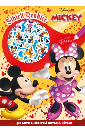 Disney Mickey ve Çılgın Yarışçılar Sihirli Renkler Çıkartmalı Boyama Kitabı