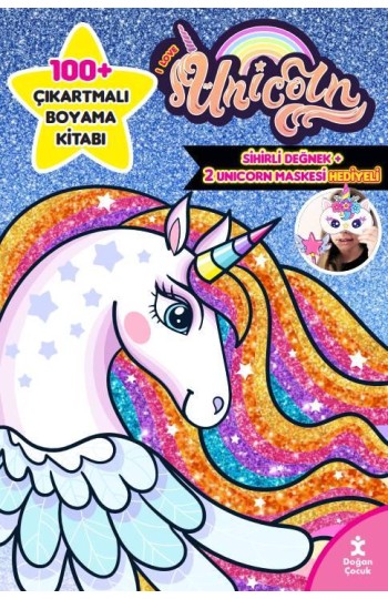 I Love Unicorn 100+ Çıkartma Hediyeli Boyama Kitabı