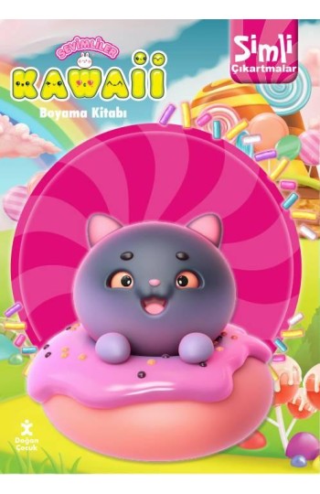 Kawaii Simli Çıkartmalı Boyama Kitabı